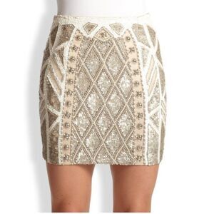 Needle & Thread Cream/White Geo Sundown Mini Skirt